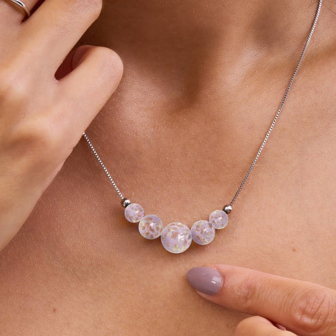 Periwinkle | .925 Sterling Silver | Firefly Glass Infinity Clasp Necklace